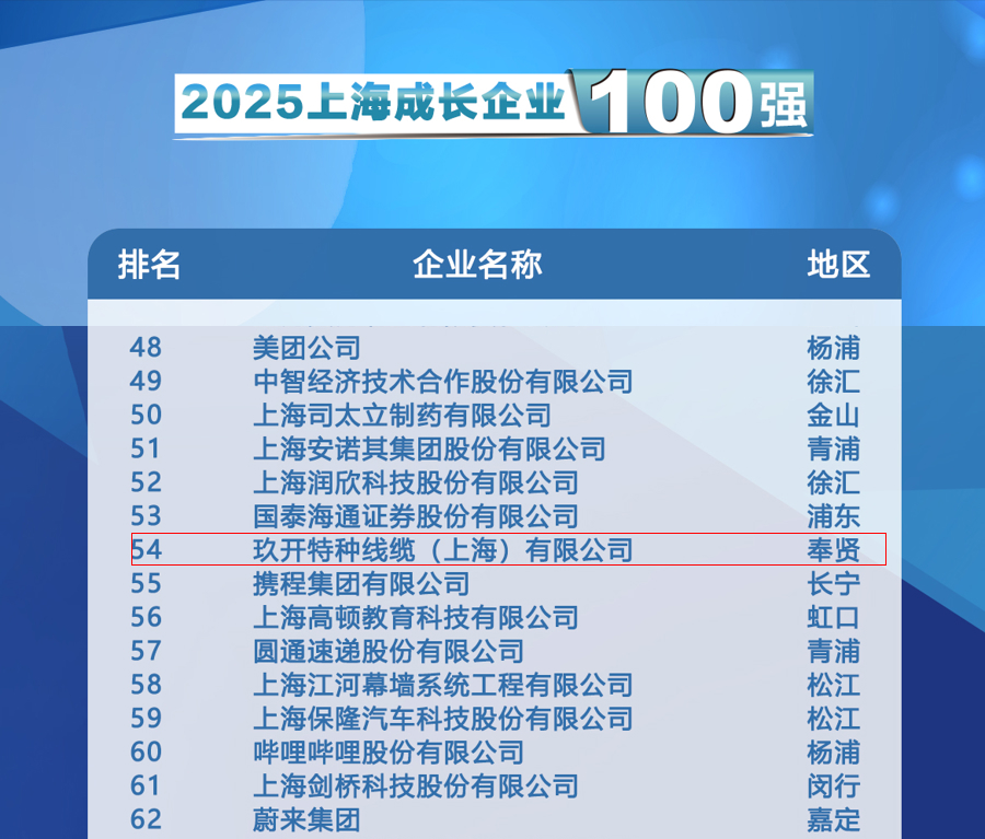 聚焦2025上海百?gòu)?qiáng)發(fā)布會(huì)：玖開特種線纜登榜成長(zhǎng)企業(yè)100強(qiáng)
