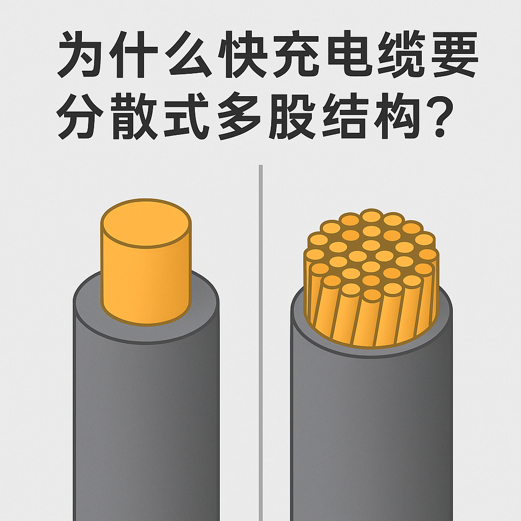 為什么快充電纜要采用分散式多股結(jié)構(gòu)？核心原因其實(shí)有 5 個(gè)